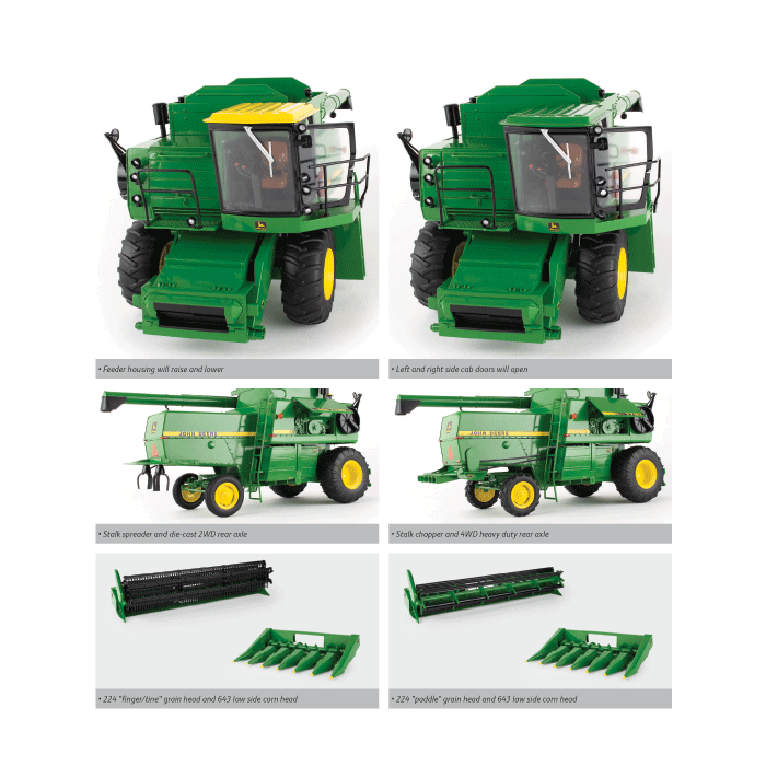 1/16 John Deere Combine 7720 Titan II with 2 heads Prestige Select Series
