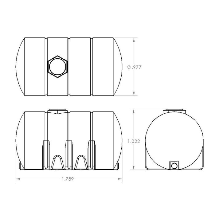1/64 Tank 1300 Gallon Horizontal 3D printed