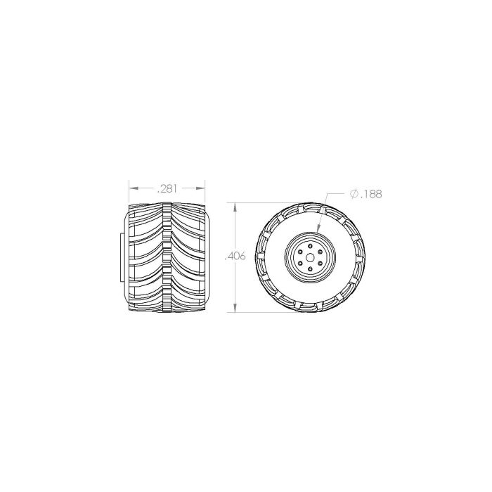 1/64 Tire & Rim 20 x 10.5 pair 3D printed
