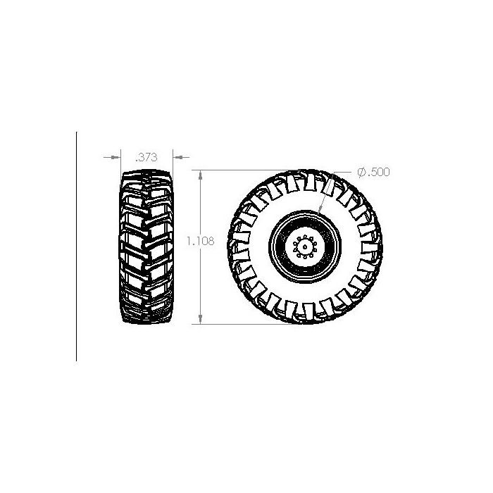 1/64 Tire & Rim 24.5 - 32 pair