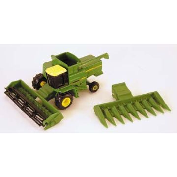 1/80 John Deere Combine Titan with 2 heads yellow cab roof