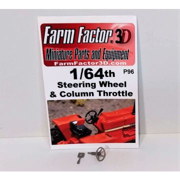 1/64 Steering Wheel & Throttle Lever IH 56 series 3D printed