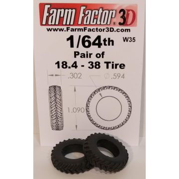 1/64 Tire 18.4 -38 IH 3D printed