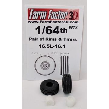 1/64 Tire & rim 16.5L x 16.1 pair 3D printed