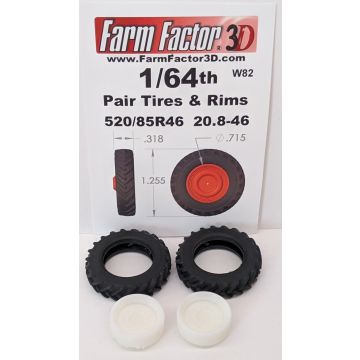 1/64 Tire & Rim 520/85R-46 or 20.8-46 pair