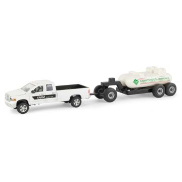 1/64 Dodge Pickup Ram and Anhydrous Ammonia Tanks on carrier